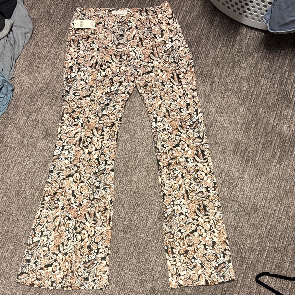Anthropologie Floral Print Trousers